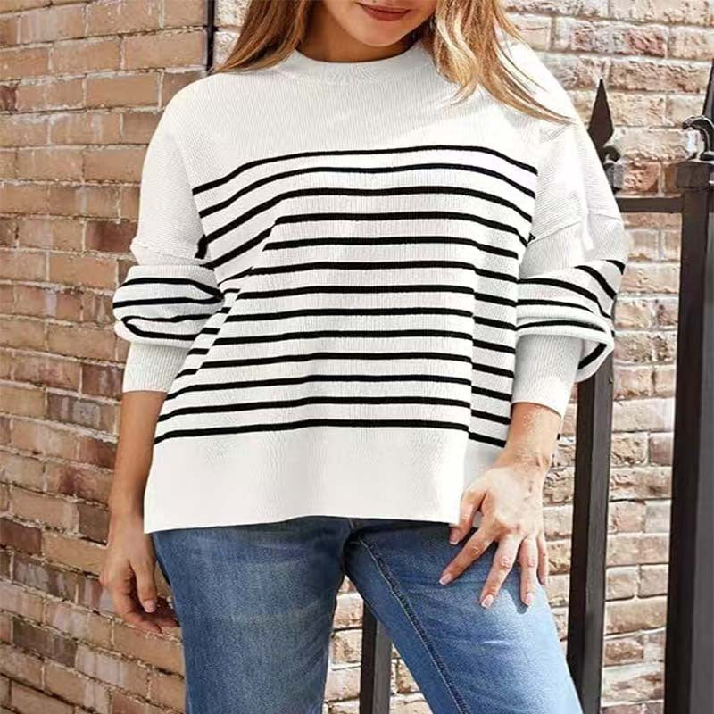 Damen gestreifter Sweatshirtpullover WW