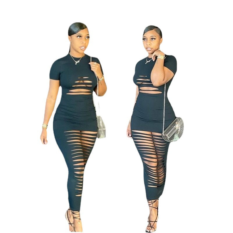 Damen Strappy Maxikleid mit aufregendem Cut-Out-Design WW