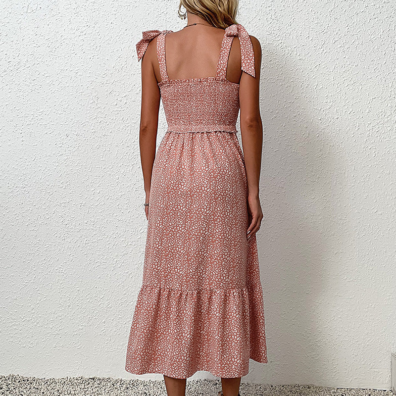 Damen Maxikleid mit Trägern und Knopfdetails WW
