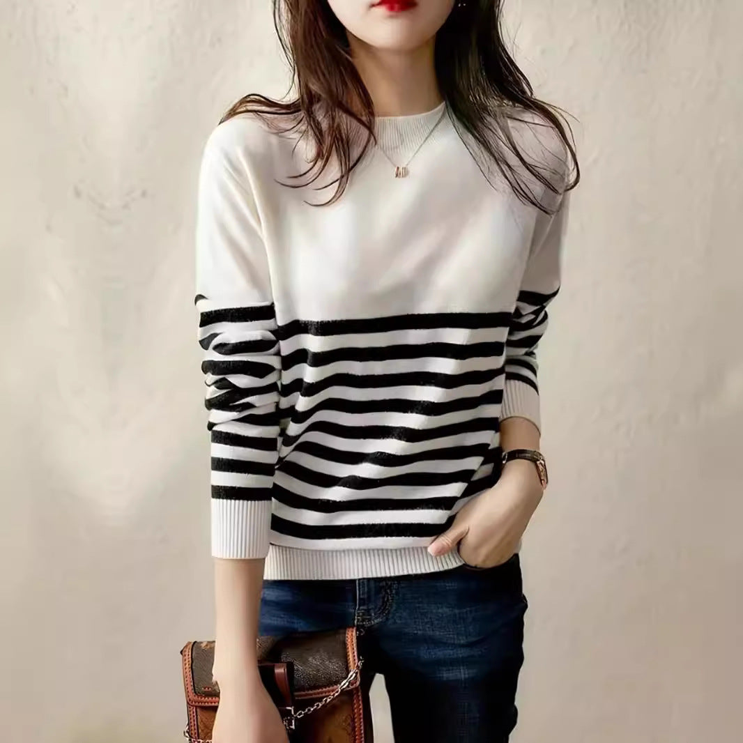 Damen gestreifter Pullover WW