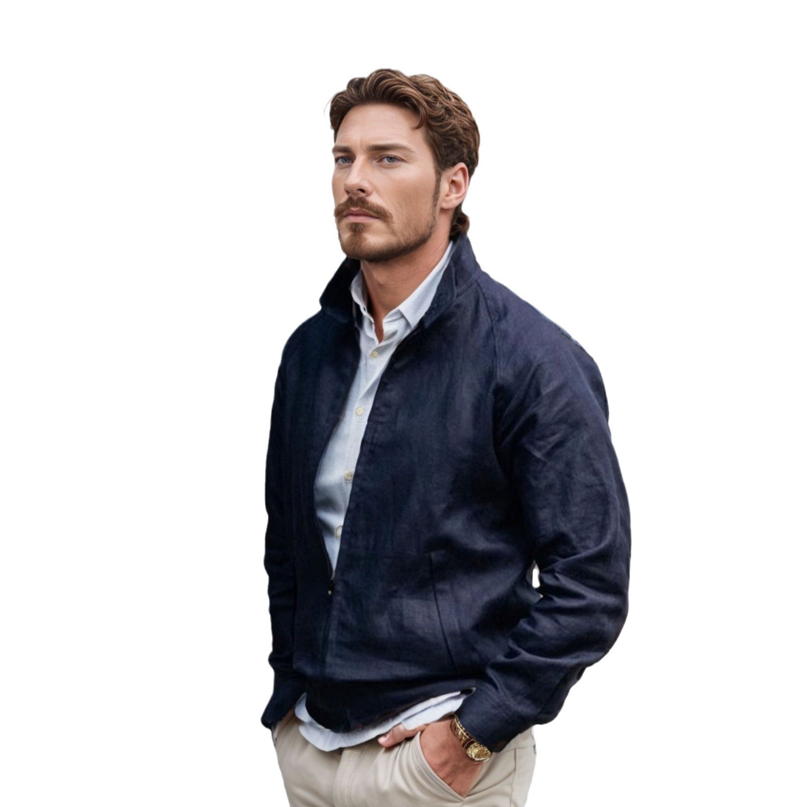 Herren leichte Übergangsjacke mit modernem Stehkragen WW
