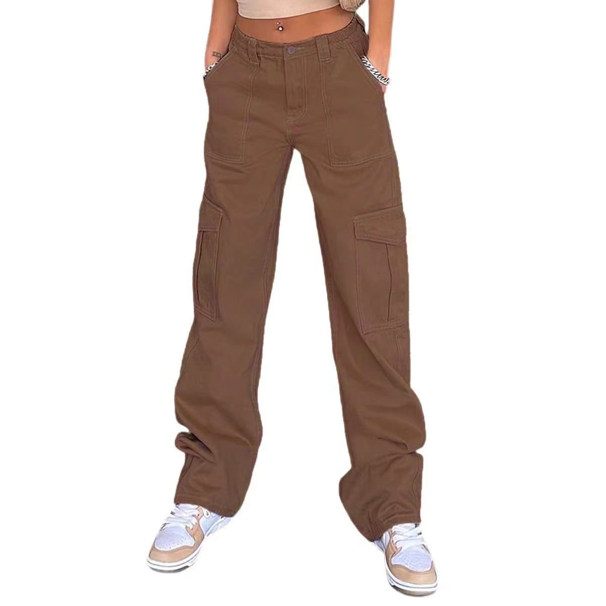 Damen Cargo-Hose mit praktischen Seitentaschen und weitem Schnitt WW