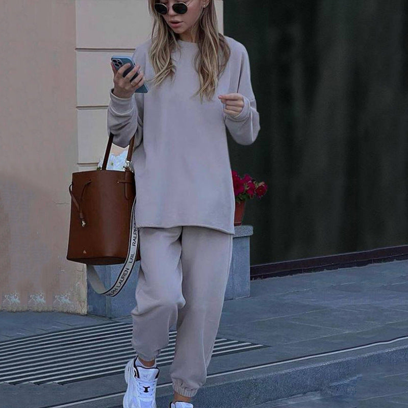 Damen lässiger Sportanzug mit oversized Oberteil und bequemer Hose WW