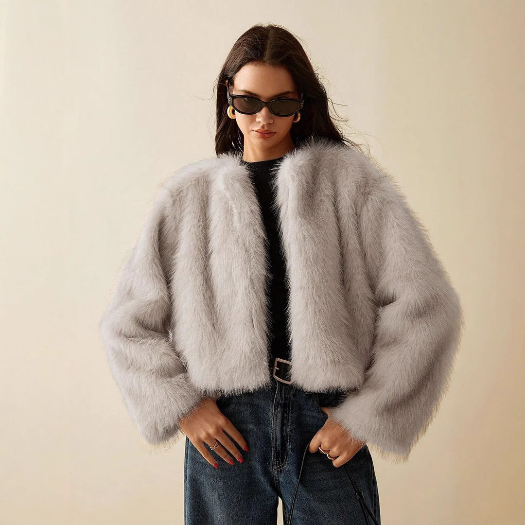 Damen kurzärmlige Pelzjacke WW