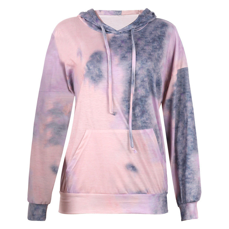 Damen Kapuzenpullover im kreativen Batikdesign WW