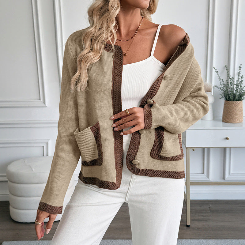 Damen Strickjacke mit dekorativen Knopfdetails und praktischen Taschen WW