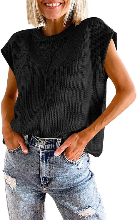Damen lässiges Strickoberteil mit überschnittenen Schultern und strukturierter Textur WW
