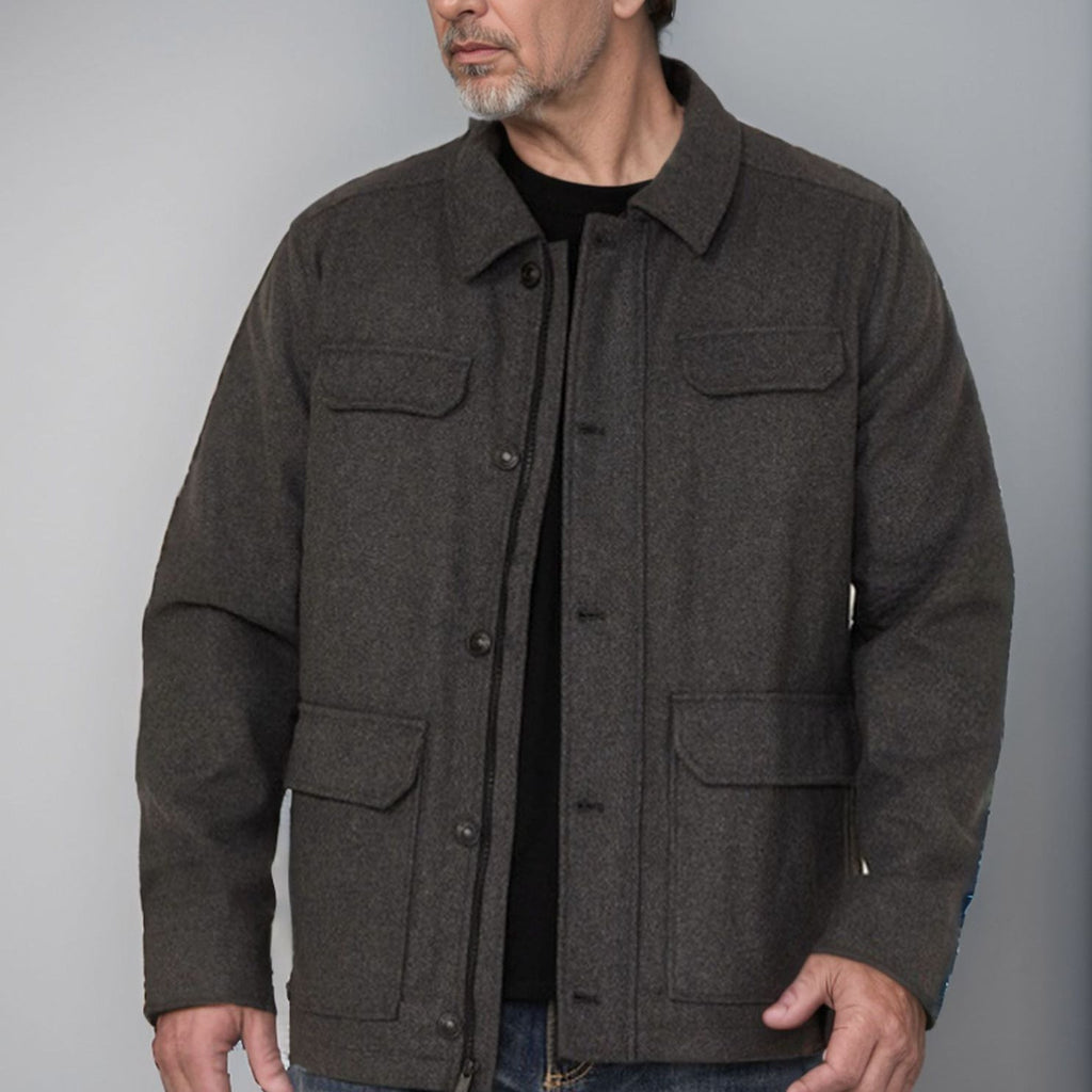 Herren Wolljacke mit funktionalen Taschen und modernem Schnitt WW
