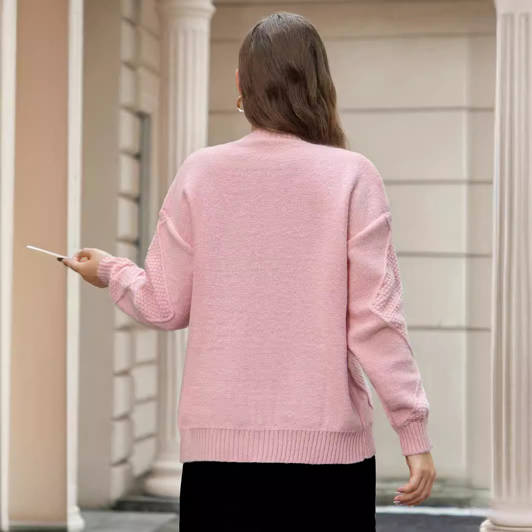 Damen Strickjacke mit feinem Zopfmuster und praktischen Knopfdetails WW