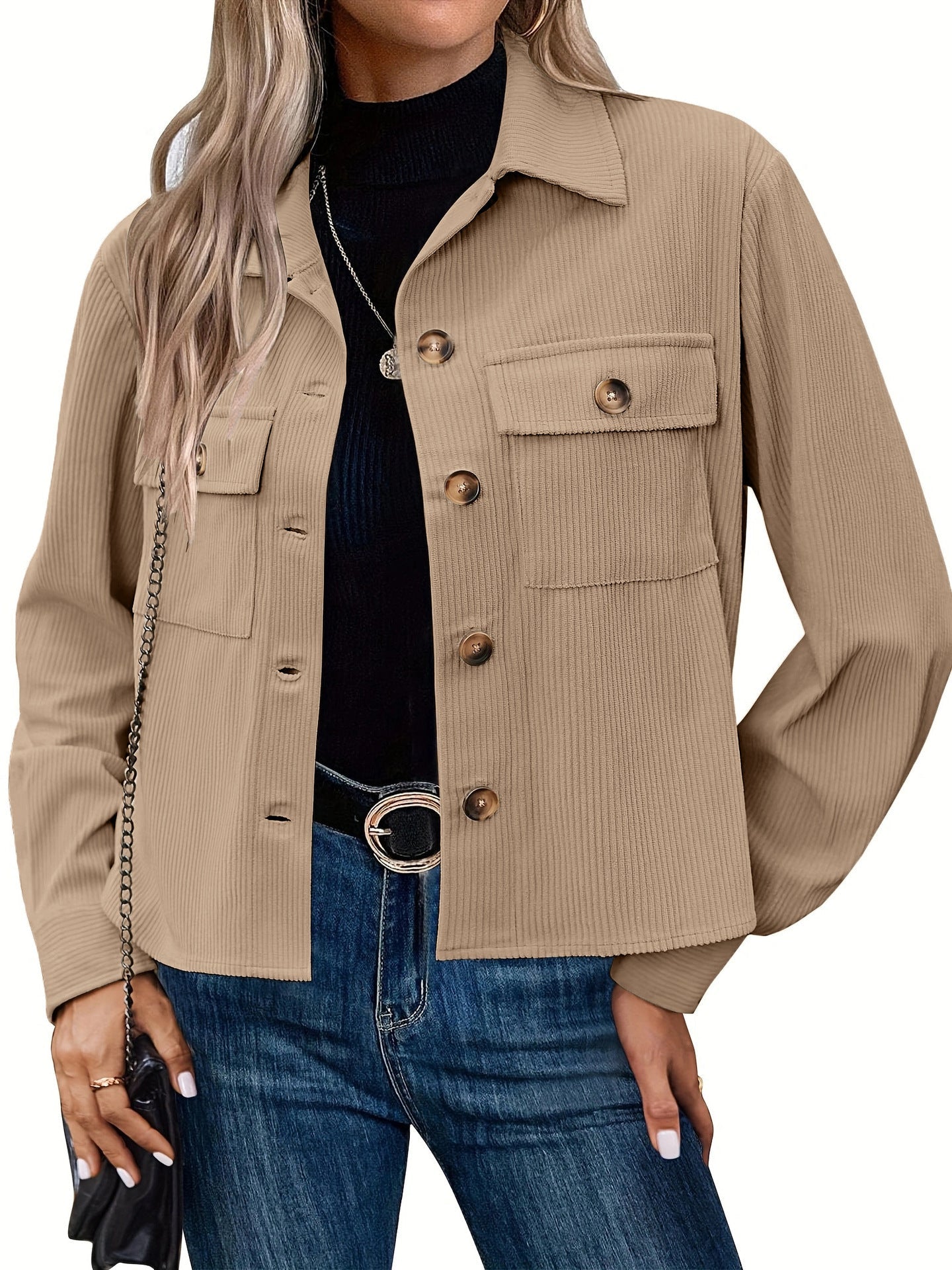 Damen Cordjacke mit praktischen Brusttaschen WW