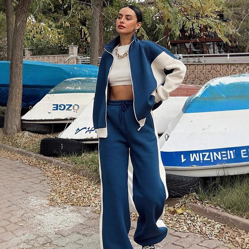 Damen sportlicher Jogginganzug mit modischem Schnitt und elastischen Bündchen WW