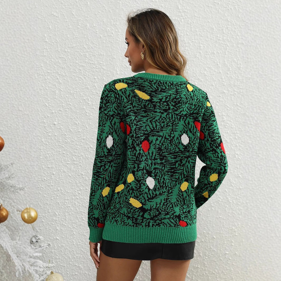 Damen beschichteter Pullover mit festlichem Motiv WW