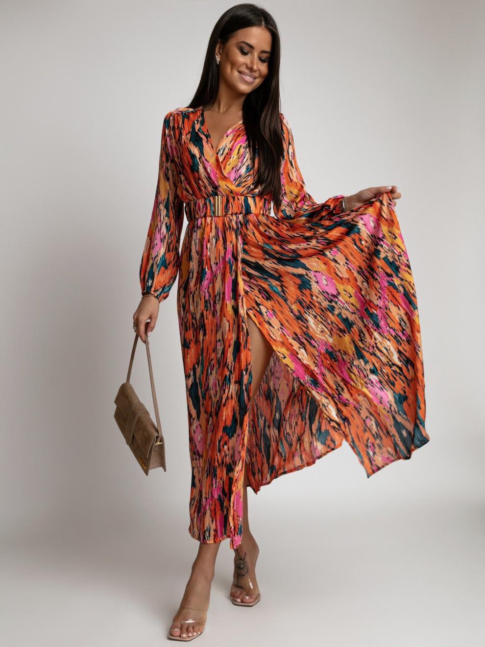 Damen Maxikleid mit bunten Mustern WW