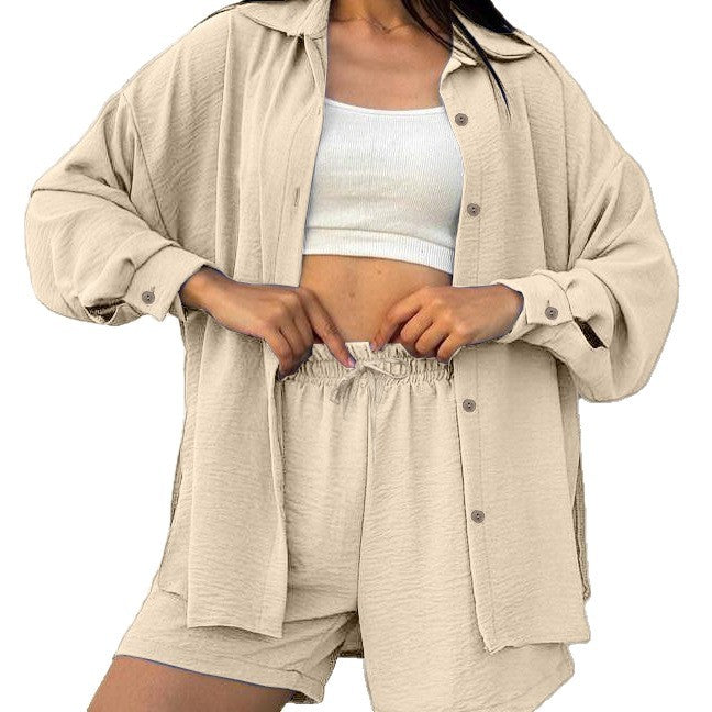 Damen Freizeit Button-Up Lounge Set WW