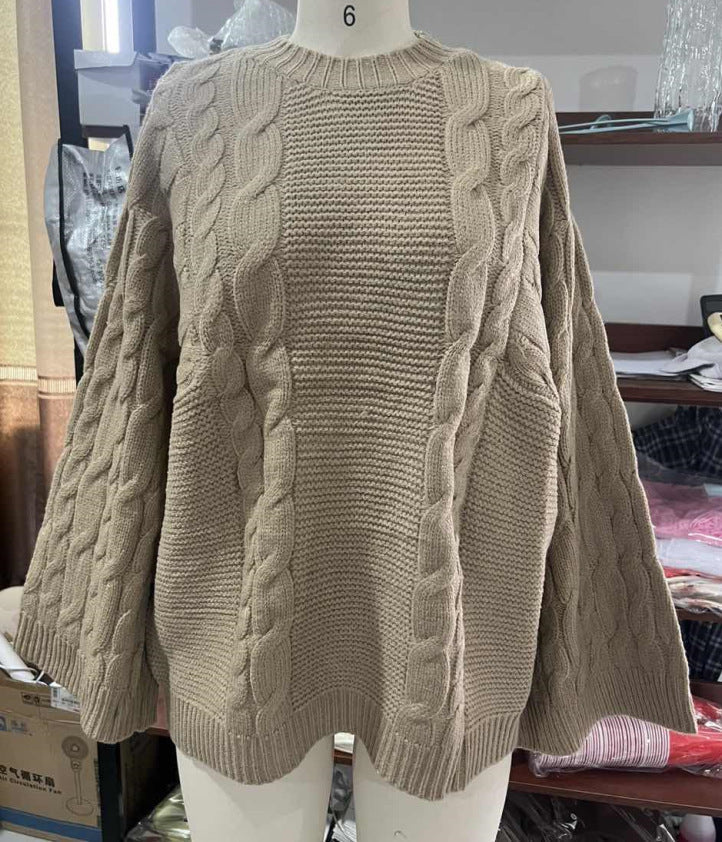 Damen Grobstrick Pullover mit lässigem Schnitt WW