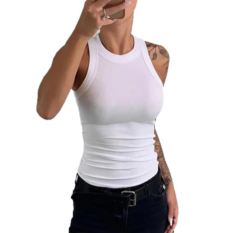 Damen ärmelloses Basic Top mit figurbetonendem Schnitt WW