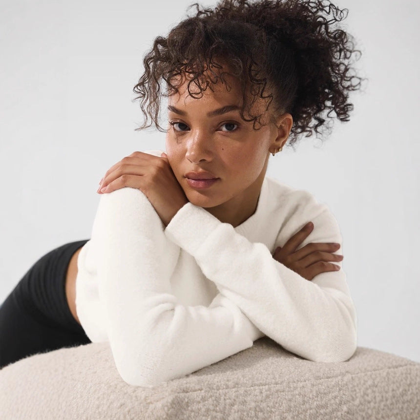 Damen cropped Strickjacke mit maritimen Knopfdetails und Rundhalsausschnitt WW