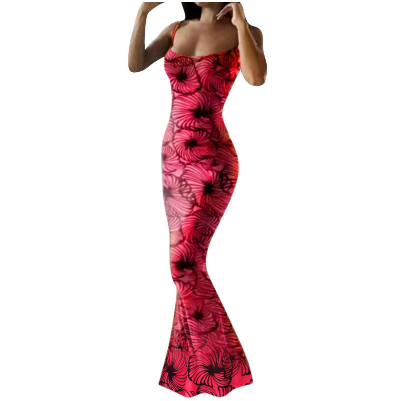Damen Elegantes Maxikleid mit floralen Muster und schmalem Schnitt WW