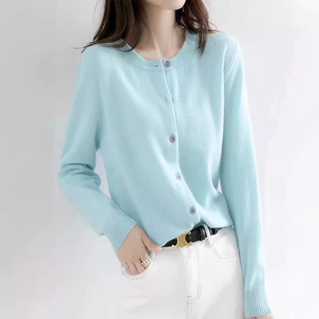 Damen Feinstrick Cardigan mit Knopfleiste und weichem Material WW