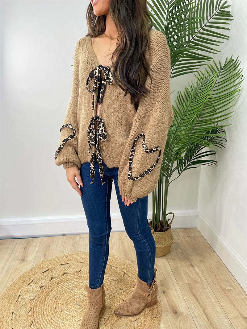 Damen lässiger Strickpullover mit verspielten Details WW
