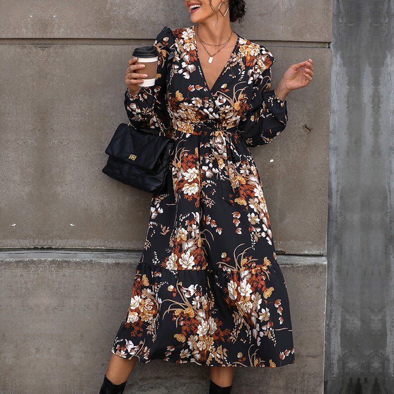 Damen Maxikleid mit raffinierten Rüschendetails und eleganter Taillierung WW