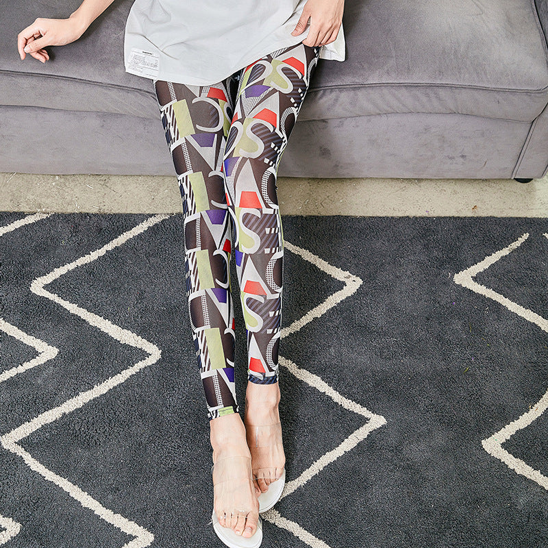 Damen Leggings mit modischem Schriftzug WW