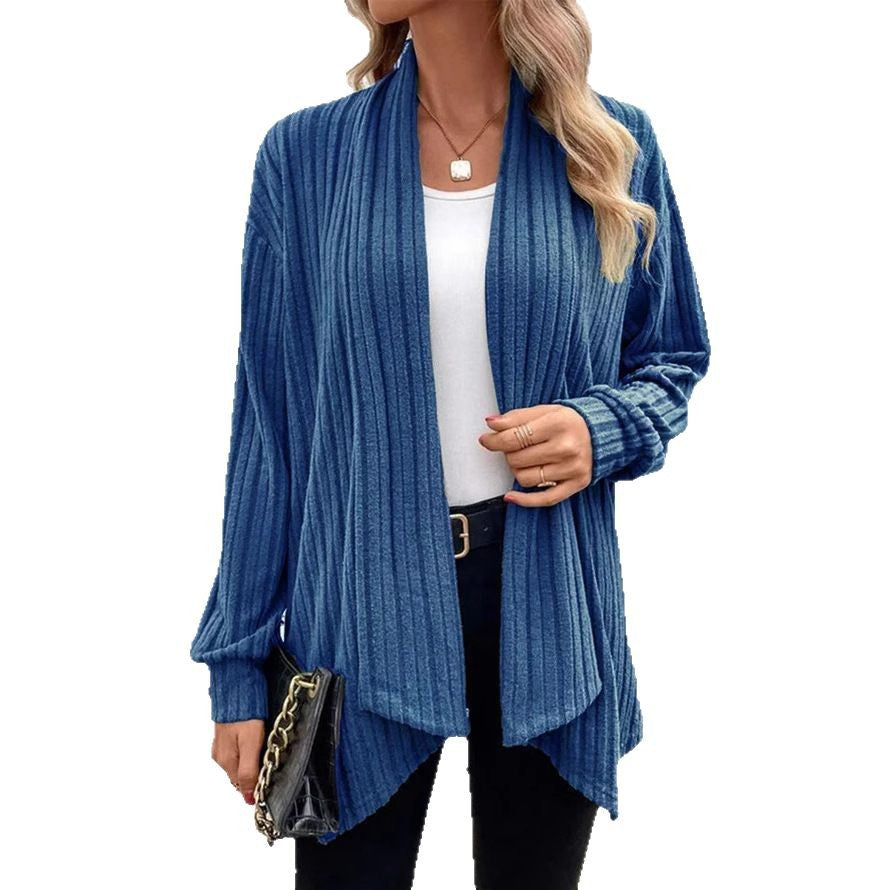 Damen angesagte Strickjacke mit strukturiertem Design und offenem Schnitt WW