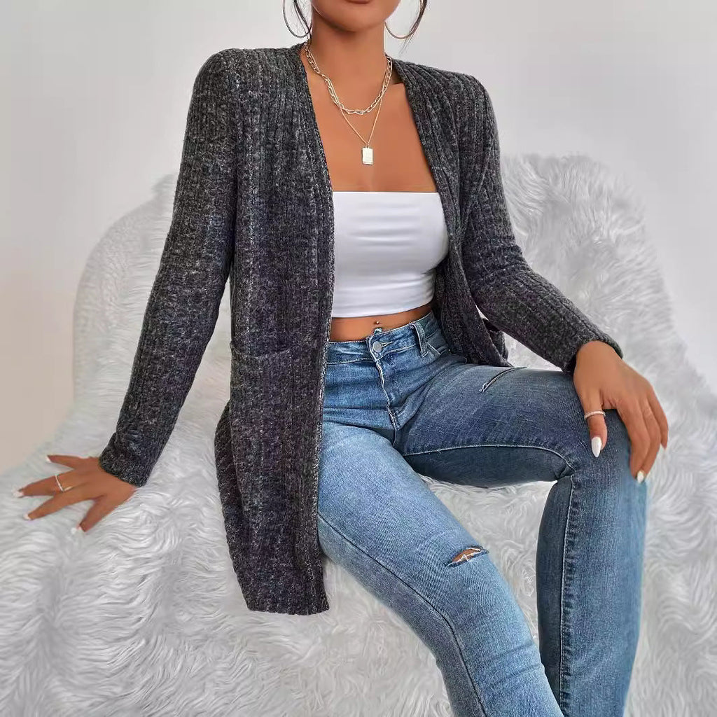 Damen Strickjacke mit strukturiertem Rippdesign und praktischen Taschen WW