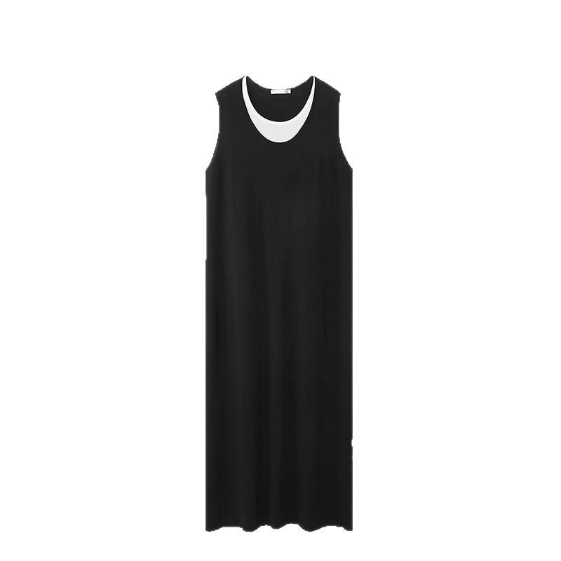 Damen ärmelloses Maxikleid mit geschichtetem Detail WW