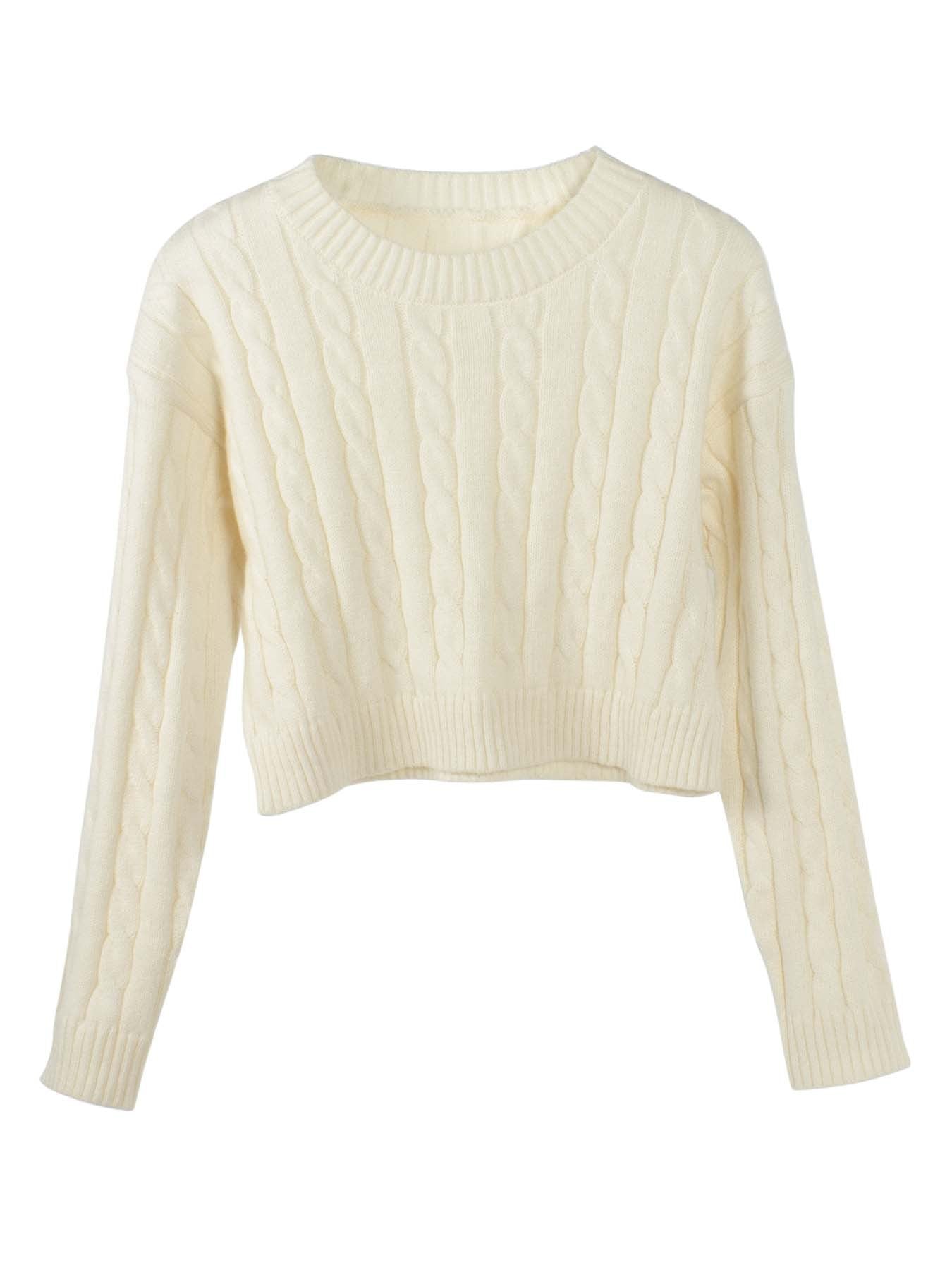 Damen Kurzgeschnittener Strickpullover WW
