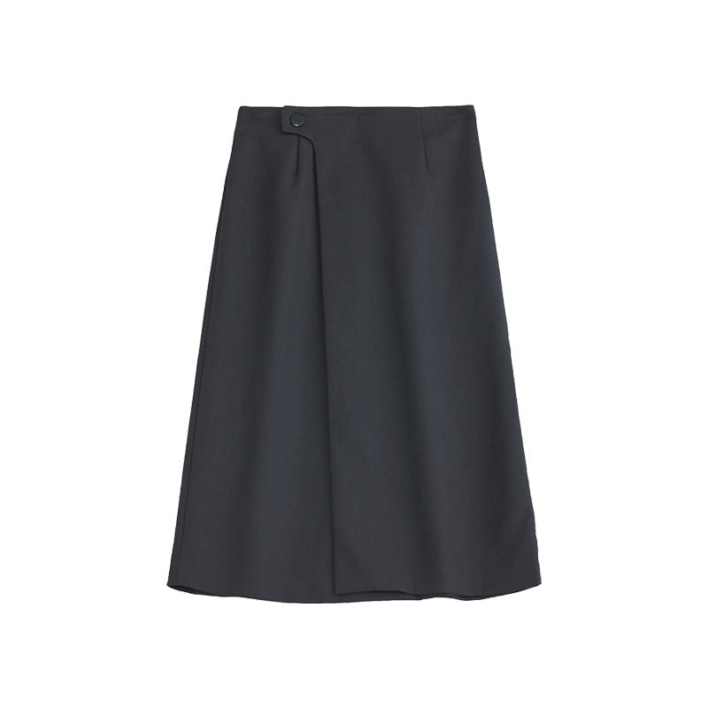 Damen A-Linien Midi-Rock mit seitlichem Knopfdetail WW