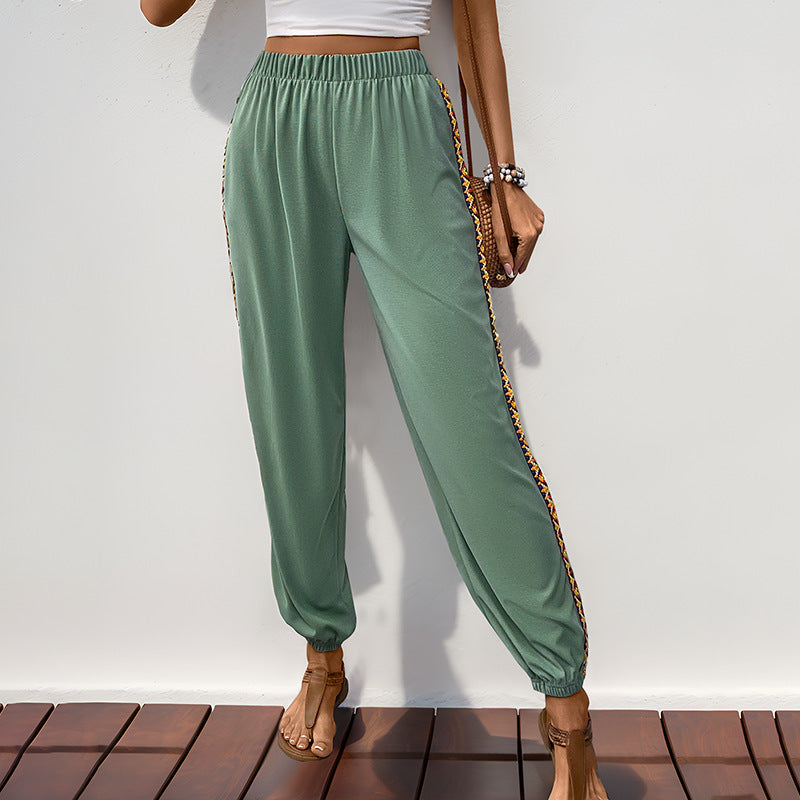 Damen Sportliche Freizeithose mit elastischem Bund und trendigen seitlichen Akzenten WW