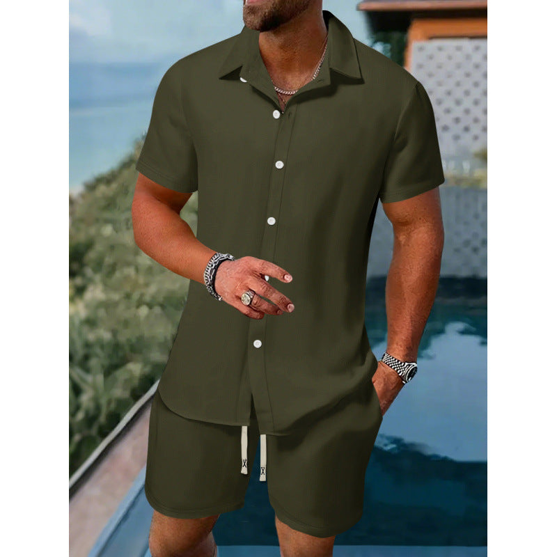 Herren lässiges Kurzarmhemd und Shorts Set WW