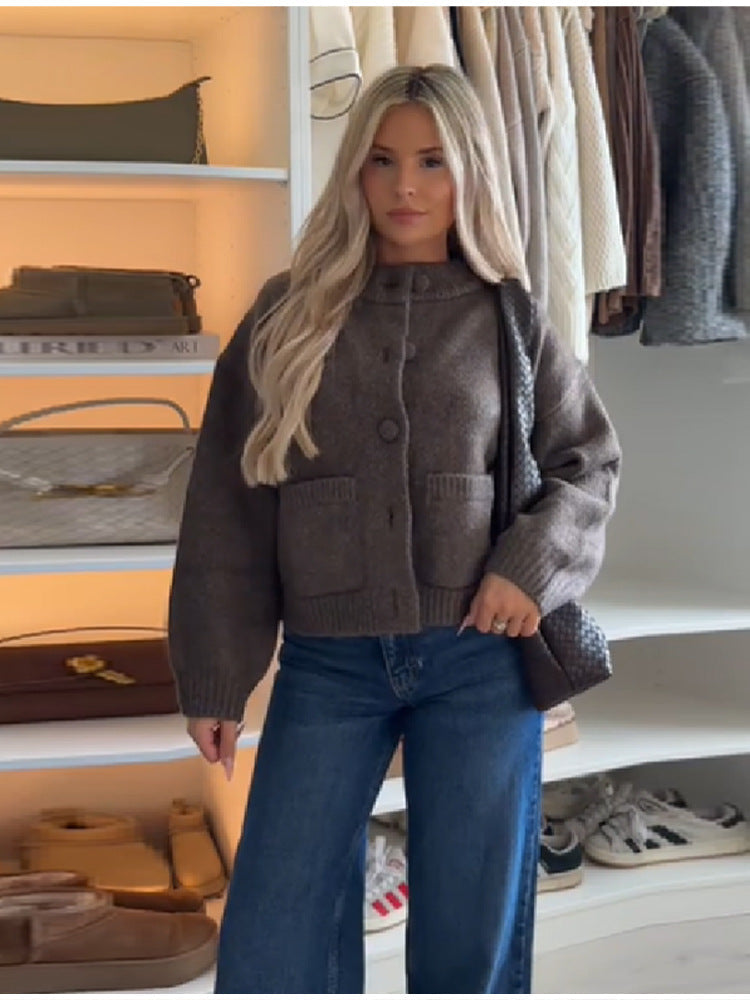 Damen Oversized Strickjacke WW