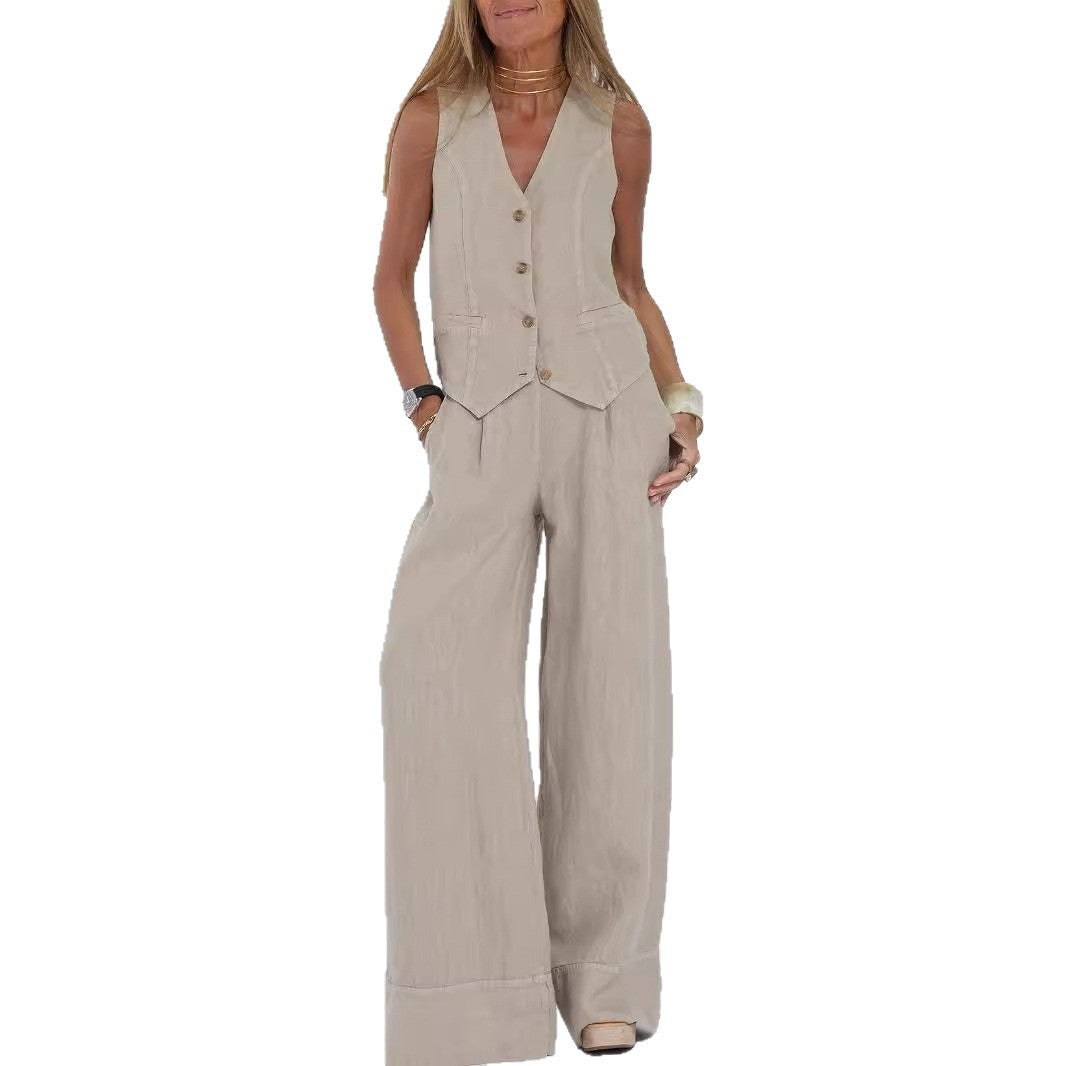 Damen Anzug mit weit geschnittenen Hosen und eleganter Weste WW