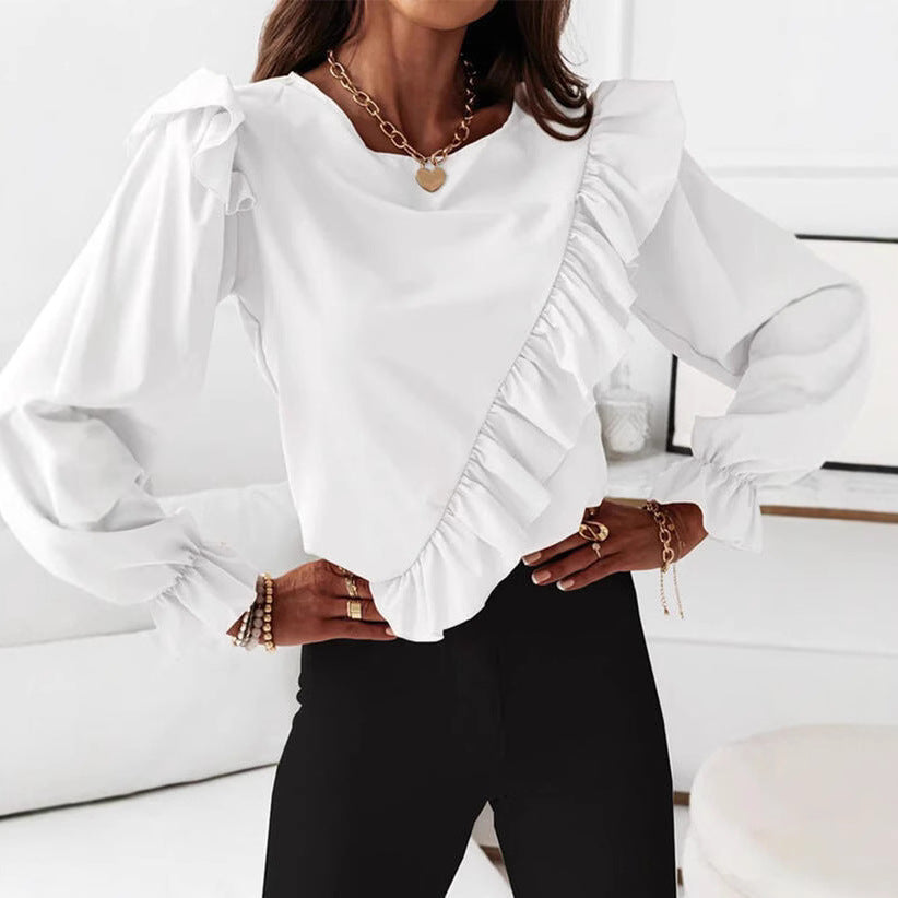Damen Bluse mit voluminösen Rüschen WW