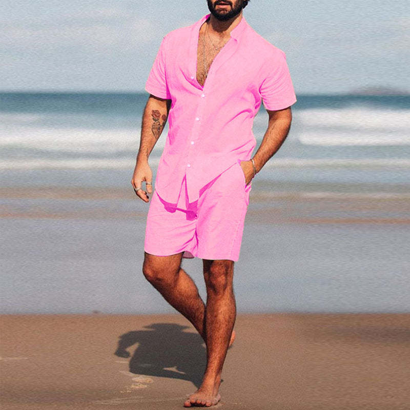 Herren lässiges Kurzarmhemd und Shorts Set WW
