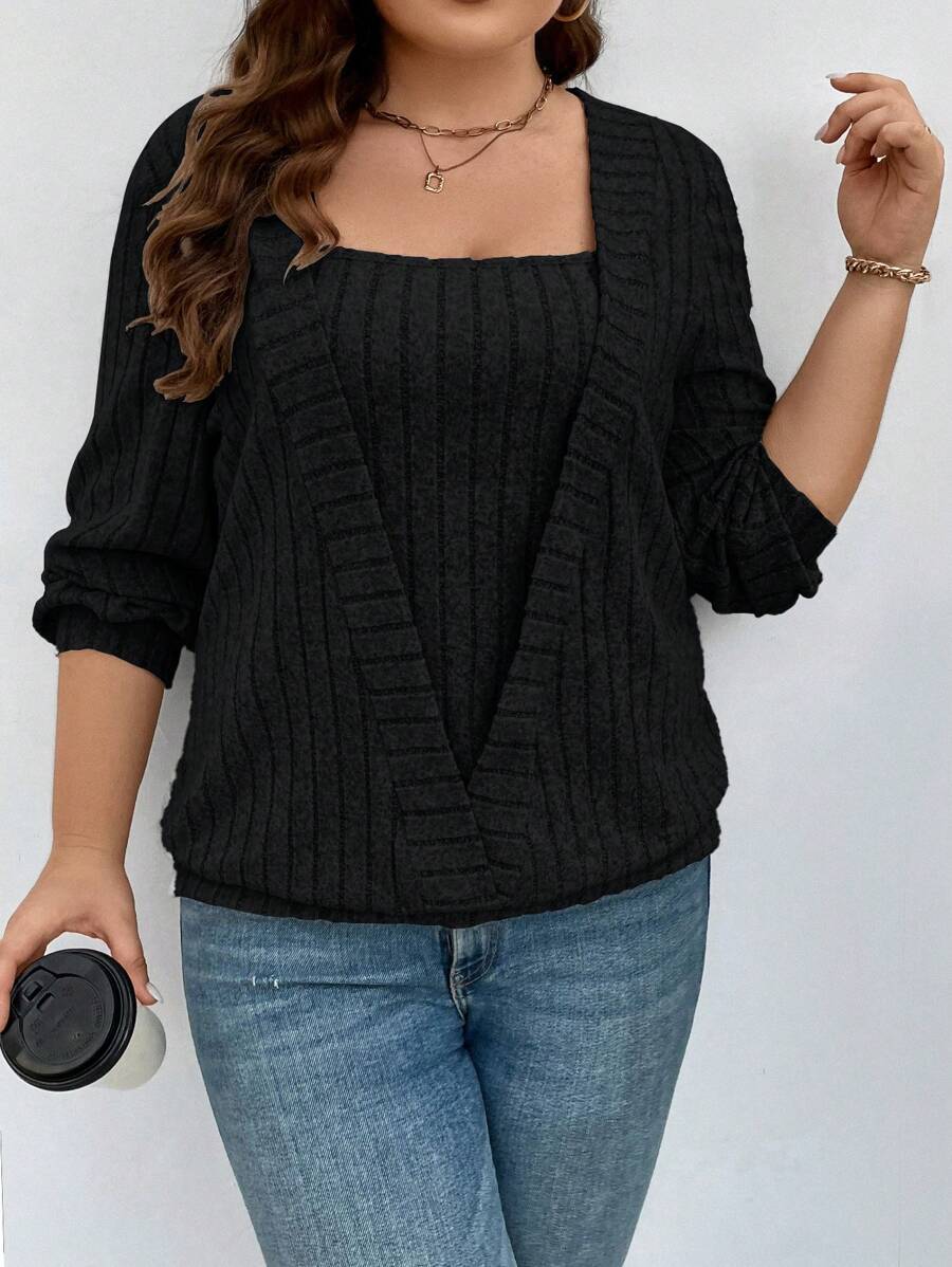 Damen vielseitige Strickjacke mit eleganter Rippenstruktur WW