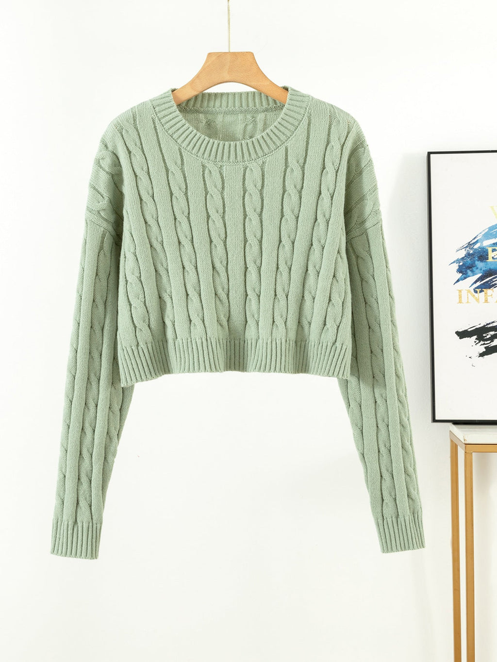 Damen Kurzgeschnittener Strickpullover WW