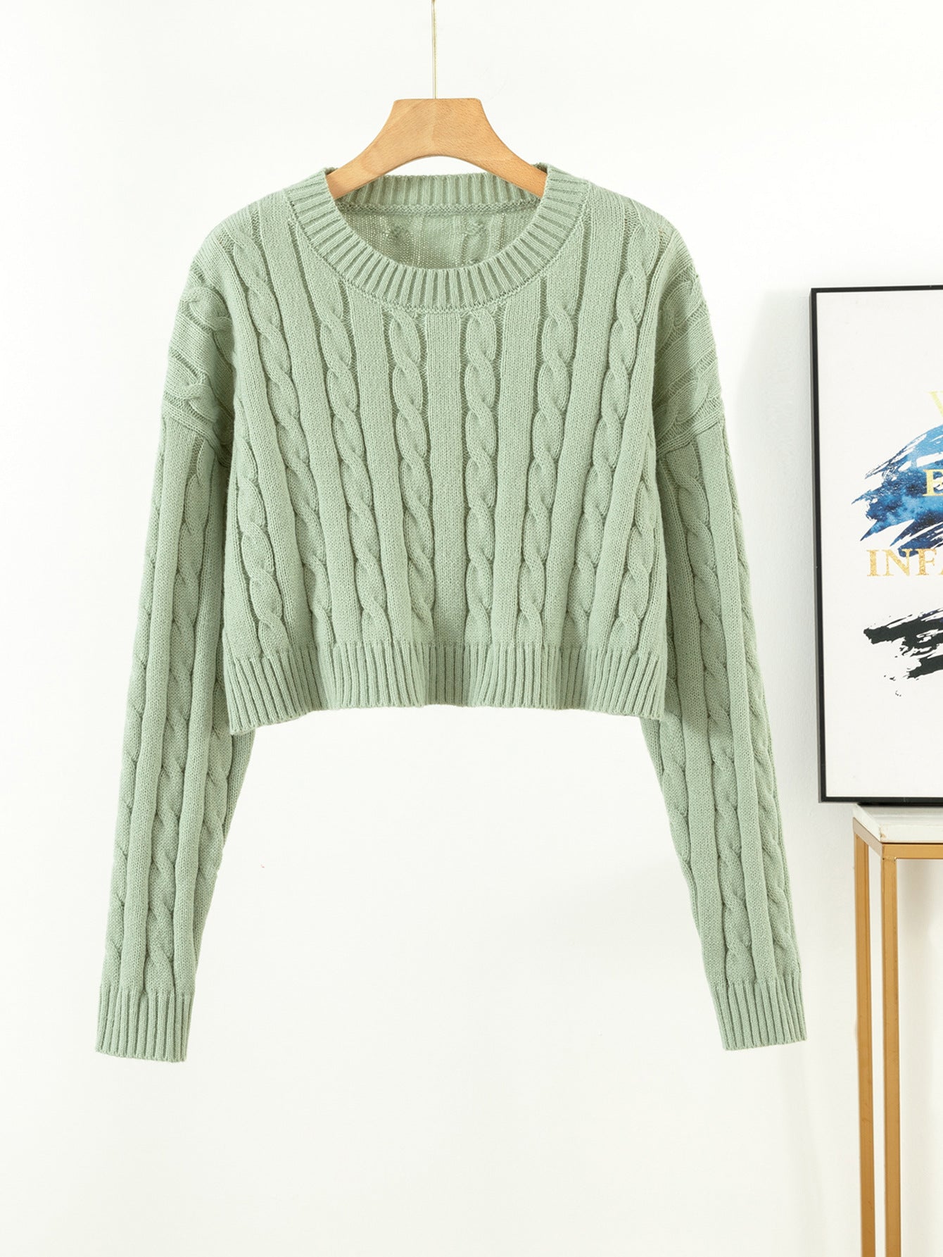 Damen Kurzgeschnittener Strickpullover WW