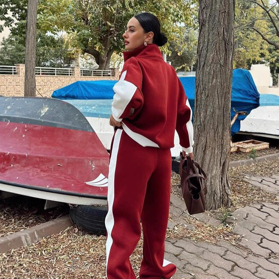 Damen sportlicher Jogginganzug mit modischem Schnitt und elastischen Bündchen WW