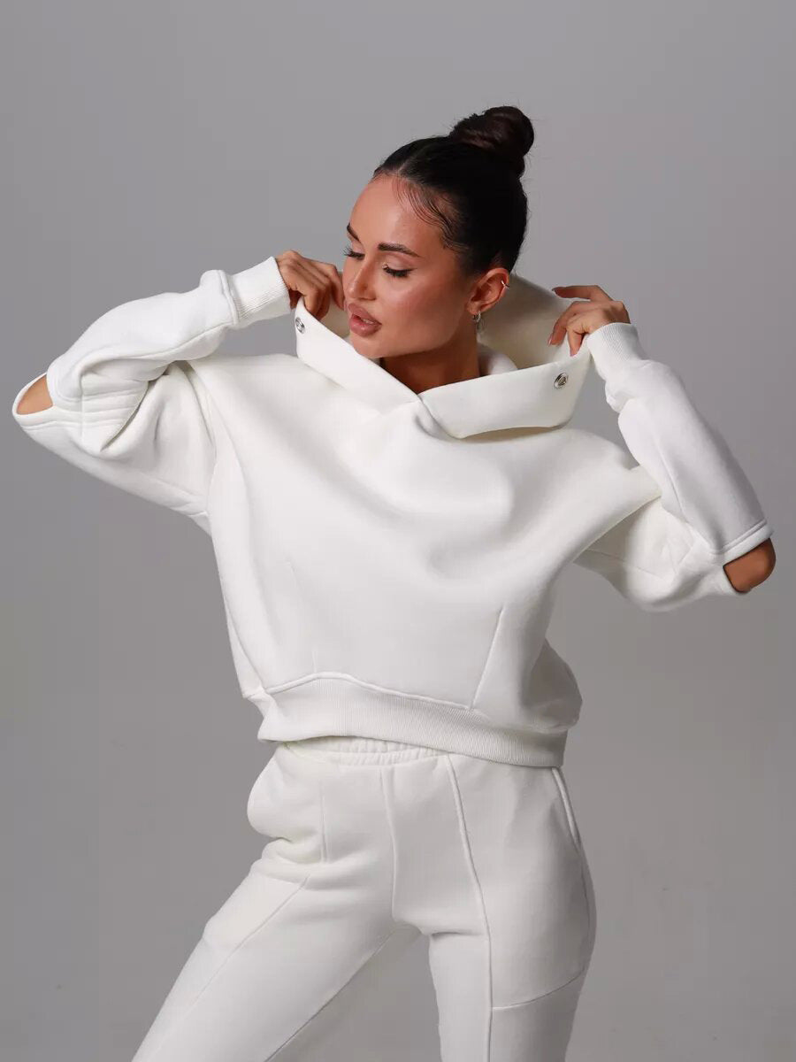 Damen modischer cropped Hoodie mit lässigem Schnitt und praktischen Details WW