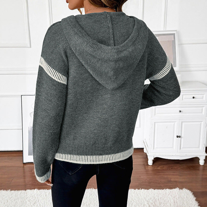 Damen sportliches Sweatshirt mit dekorativem Reißverschluss und hohem Kragen WW