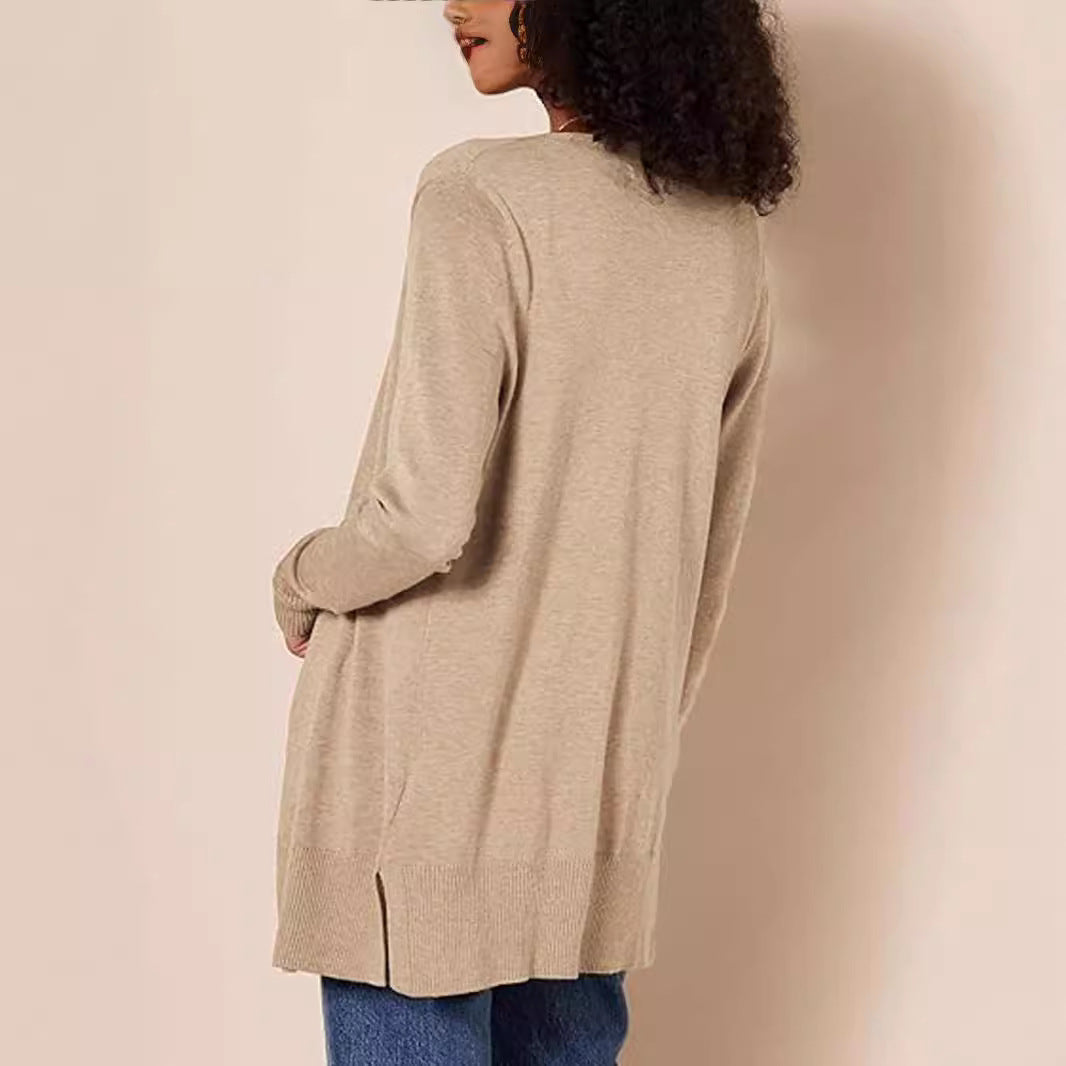 Damen lässiger Strickcardigan im minimalistischen Design WW