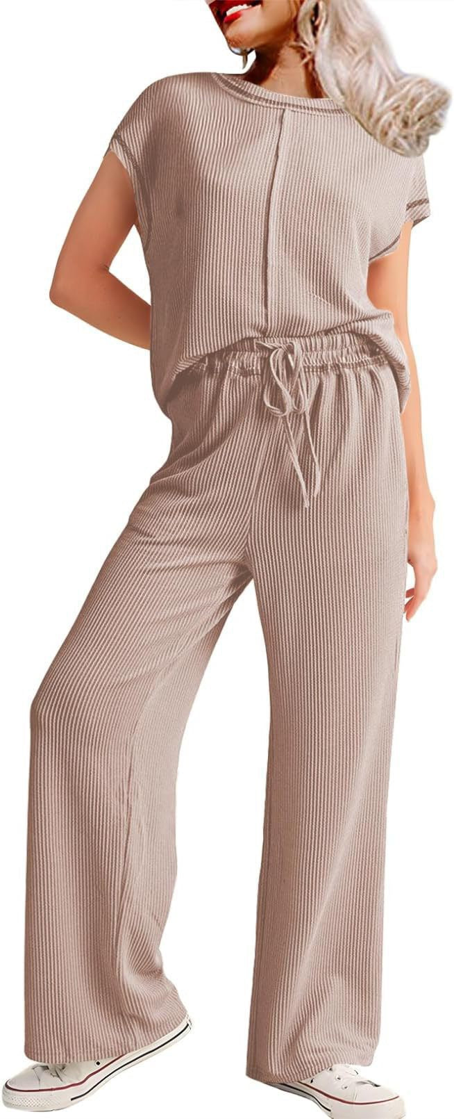 Frauen Relaxed Fit Rippstrick Lounge Set WW