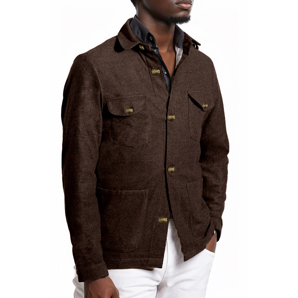 Herren moderne Utility-Jacke mit praktischem Stehkragen und aufgesetzten Taschen WW