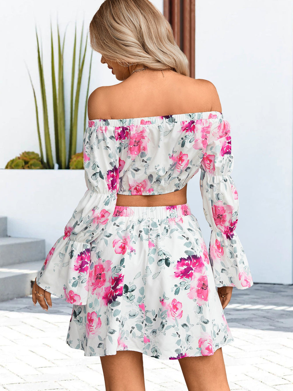 Damen Sommerliches Zweiteiler Kleid WW