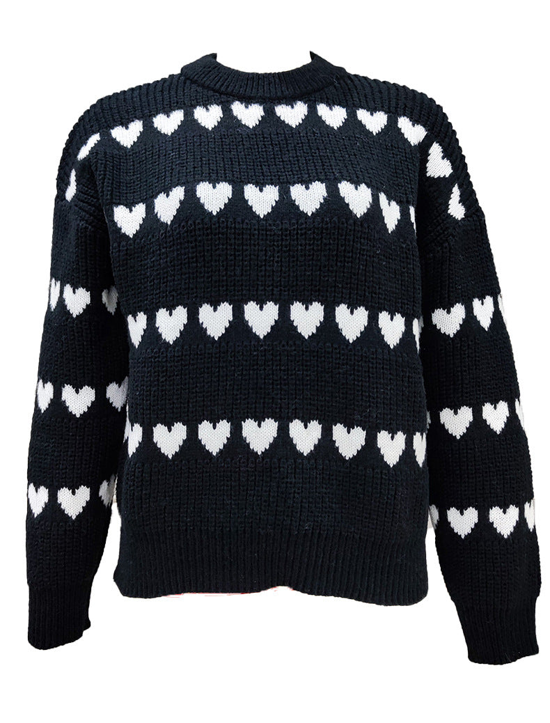 Damen Pullover mit Herzmotiv in lässiger Passform WW
