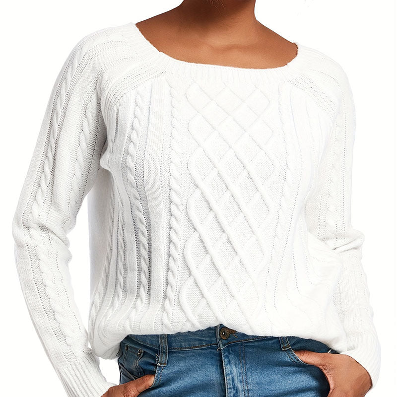 Damen Strickpullover mit stilvollem Zopfdesign WW