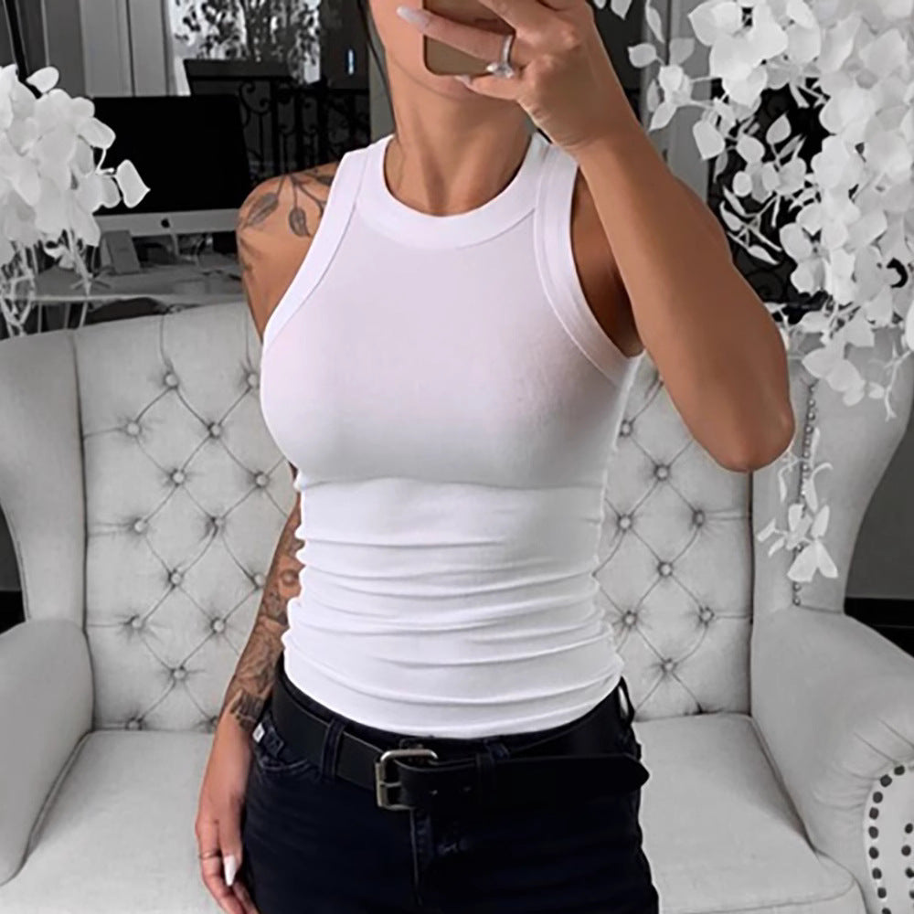 Damen ärmelloses Basic Top mit figurbetonendem Schnitt WW